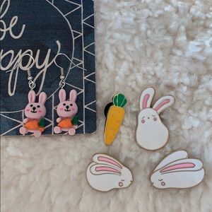 Easter / Bunny Drop Earrings and Pins